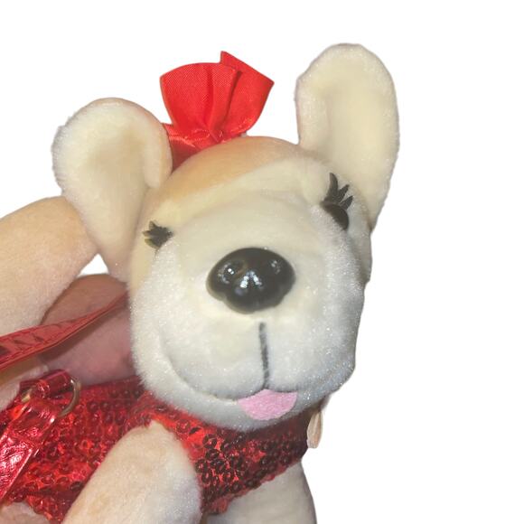 Poochie & Co. Golden Retriever Stuffie child’s bag with red sequins zipper pouch - Picture 6 of 6
